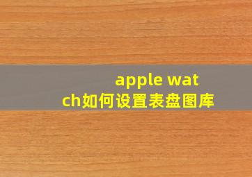 apple watch如何设置表盘图库